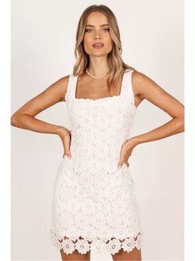 Petal & Pup White Floral Lace Sleeveless Dress